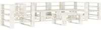 Set Salotto da Giardino 7 pz Pallet in Legno Bianco 3052183