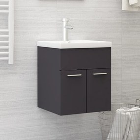 Mobile Con Lavabo Integrato Grigio İn Legno Multistrato /