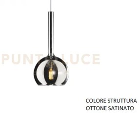 Applique ottone sat. 1 luce piccola vetro cromo 1155os-a-cr