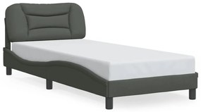 Giroletto Senza Materasso Grigio Scuro 90x200 Cm Tessuto /