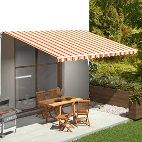 Tessuto Di Ricambio Per Tenda Da Sole Giallo E Arancio 5x3,5 M /
