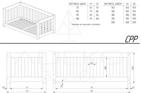 Letto per bambini in legno di pino in colore naturale 90x190 cm CPP - Adeko