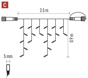 Catena LED natalizia da esterno 100xLED/2,5x0,9m IP44 bianco freddo