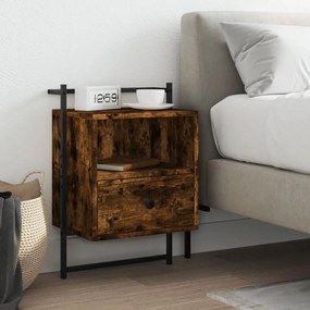 Comodino A Muro Rovere Fumo 40x30x61 Cm Legno Multistrato /