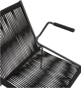 Sedie da pranzo in set nere in metallo con braccioli/impilabili 2 pz Emily – Marckeric