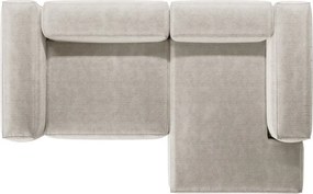 Divano angolare beige (con penisola a destra/con chaise lounge) con rivestimento in velluto a coste Bergamo – Cosmopolitan Design