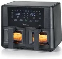 ARIETE AIRY FRYER DUAL BLACK (4631) - FRIGGITRICE AD ARIA - 9L - DOPPIO CESTELLO - TOUCH CONTROL - CESTELLO IN VETRO TRASPARENTE - TIMER 60 MIN - 2400W