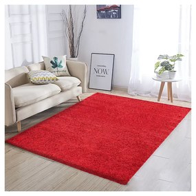 Tappeto Shaggy A Pelo Lungo Antiscivolo Moderno Per Salotto Camera Soggiorno In Diversi Colori E Misure, Colore Intenso e Brillante, 230 x 320 cm, Rosso