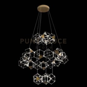 Sospensione 25 elementi circolare lucciola pro md19001068-25gbrs oro