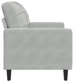 Poltrona grigio chiaro 60 cm velluto