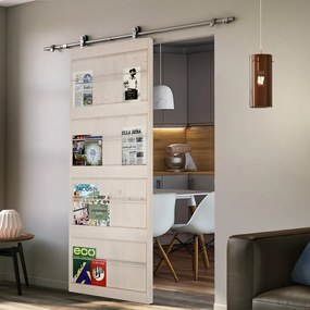 Porta scorrevole reversibile Storage in alluminio bianco, L 96 x H 215 cm, con binario Toledo