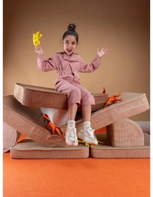 Divano per bambini marrone chiaro con rivestimento in velluto a coste 132 cm Settee – Wigiwama