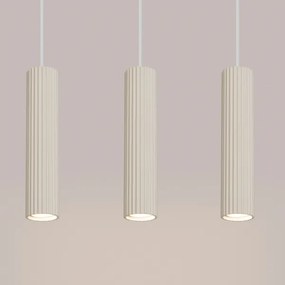 Sollux SL.1594 - Lampadario a sospensione con filo KARBON 3xGU10/10W/230V color crema