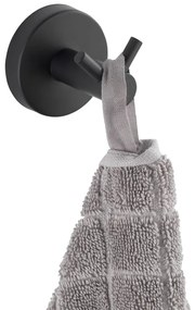 Gancio a parete in acciaio inox nero opaco Bosio - Wenko