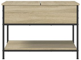 Tavolino Salotto Rovere Sonoma 70x50x50 cm Multistrato Metallo