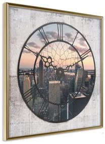 Poster  City Clock (Square)  Cornice Quadri Cornice d'oro, Larghezza x Altezza Home decor 20x20