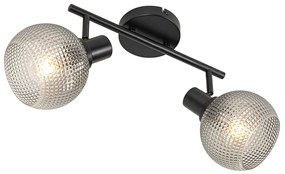 Faretto di design nero con vetro fumé 2 luci - Chico