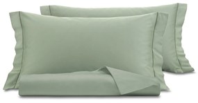 Parure copripiumino matrimoniale raso verde salvia SmartDecoHome