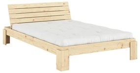 Letto matrimoniale di colore naturale in pino massiccio con rete inclusa 140x200 cm Layers – Karup Design