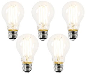 Set di 5 Lampadine LED E27 A60 trasparenti 3.8W 806 lm 2700K