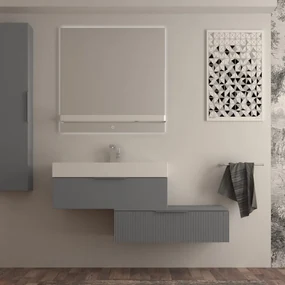 Mensola in acciaio per specchio Modula L 91 x P 10 x H 5 cm