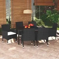 Set da Pranzo per Giardino 7 pz con Cuscini Polyrattan Nerocod mxl 93441