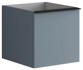 Struttura semi colonna da bagno Pixel 1 cassetto laccato opaco indaco L 40 x H 40 x P 45.5 cm