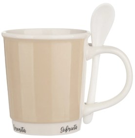 Mug crema 400 ml con cucchiaino