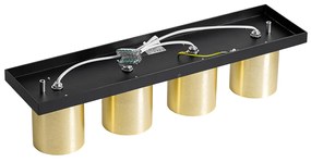 Faretto da soffitto moderno nero con oro 4 luci - Tubo