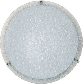 Plafoniera 2xE27 Ganci Cromo Vetro Lastra Bianco E-Energy Gaia...