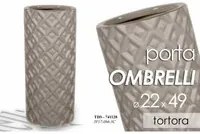 Portaombrelli in ceramica tortora design cm 22 x 49 h