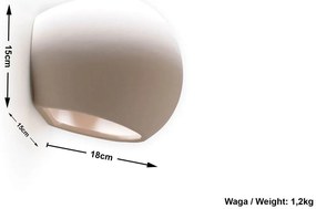 Applique da Parete in Gesso-Ceramico GLOBE E27 Pitturabile da interno