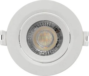 Faro Incasso Tondo 7W CCT Ø70mm 38° Orientabile Dimmerabile Colore Bianco Variabile CCT