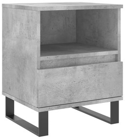 Comodini 2pz Grigio Cemento 40x35x50 cm in Legno Multistrato