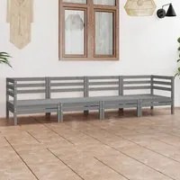 Set Divani da Giardino 4 pz Grigio in Legno Massello di Pino 3082504