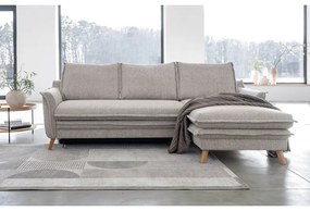 Divano angolare greige allungabile/con contenitore (con penisola a destra/con chaise lounge) Charming Charlie – Miuform