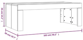 Tavolino da Salotto Bianco 102x50x36 cm in Legno Multistrato