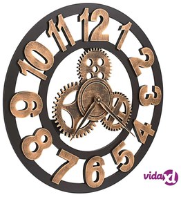 vidaXL Orologio da Parete in Metallo 58 cm Dorato e Nero
