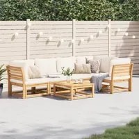 Set Salotto da Giardino 6 pz con Cuscini in Massello di Acacia 3214289