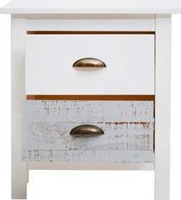 Comodino bianco e grigio , 46 x 50 cm Romantica - Marckeric