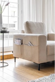 Poltrona in velluto a coste beige Lofty Lilly - Miuform