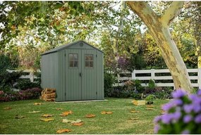 Casetta Da Giardino In Resina 190x183x221H Cm Darwin Verde 6x6 Con Finestre Keter