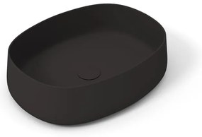 Lavabo da appoggio OLYMPIA CERAMICA ovale in ceramica L 50 x H 15 x P 40 cm nero piletta non inclusa