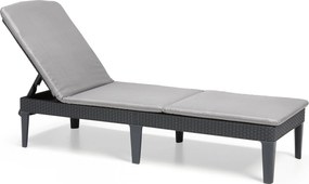 Lettino Prendisole da Giardino 187,5x58x29 cm con Cuscino in Resina Keter Jaipur Antracite...