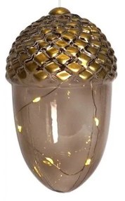 Decorazione natalizia luminosa marrone a sospensione ø 7 cm Celina – Sirius