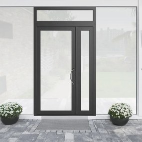 Portoncino d'ingresso Condo19 con vetro L 90 x H 210 cm in alluminio grigio, apertura spingere a sinistra