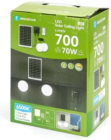 Aigostar - Lampada solare LED 2x35W/12V 6000mAh 6500K pr. 16,8 cm