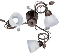 Plafoniera Soffitto Classica 3 Luci Ruggine Vetro Gemme Traditio GD Trio