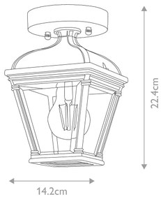 Elstead BAYVIEW-PORCH-BK - Plafoniera da esterno BAYVIEW 1xE27/60W/230V IP44