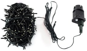 Catenaria Natalizia LED 18m 8 GIOCHI DI LUCE Cavo VERDE IP44 Colore Bianco Freddo 7500 - 8500 °K
